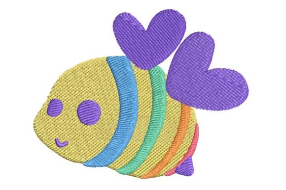 Cute Rainbow Bee Embroidery Design Review