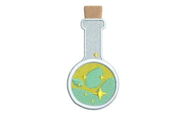 Enchanting Stay Young Forever Potion Bottle Embroidery