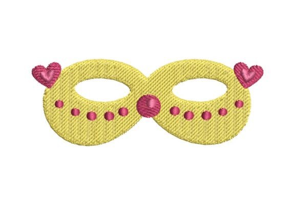 Festive Heart-Adorned Masquerade Mask Embroidery