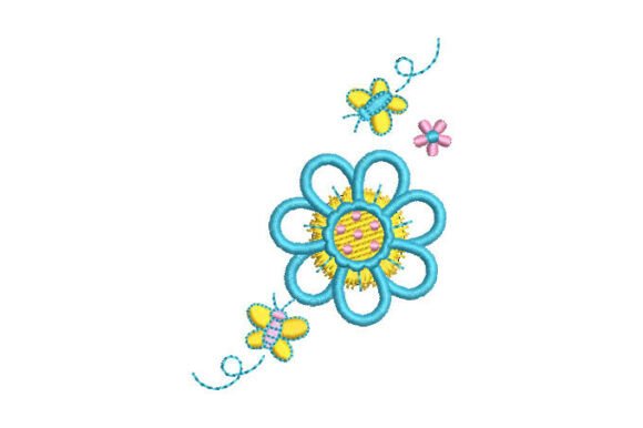 Flowers with Butterfly Embroidery Design Review
