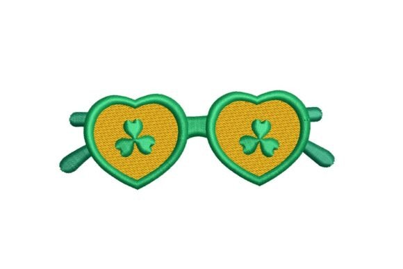 Lucky Shamrock Heart Sunglasses Embroidery