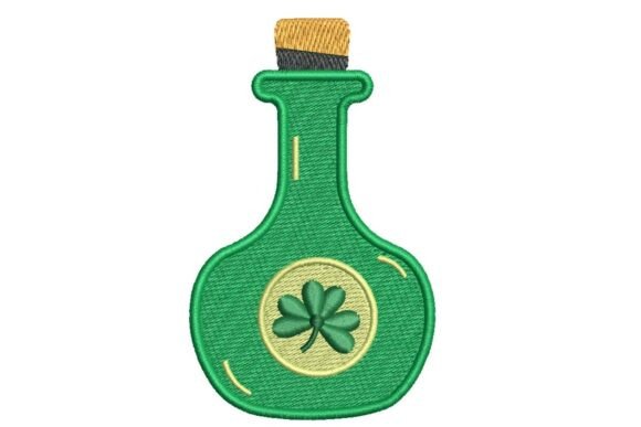 Lucky Shamrock Potion Bottle Embroidery Design