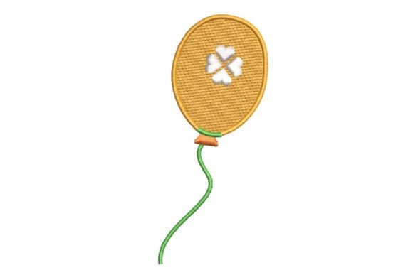 Lucky White Shamrock Balloon Embroidery Design