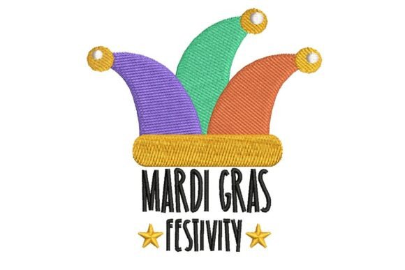 Mardi Gras Jester Hat Embroidery Design