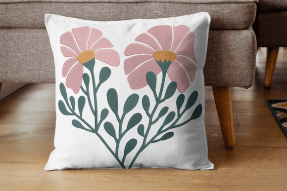 Minimal Pink Flower Embroidery Art Review