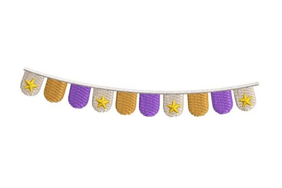 Starry Festive Bunting Banner Embroidery