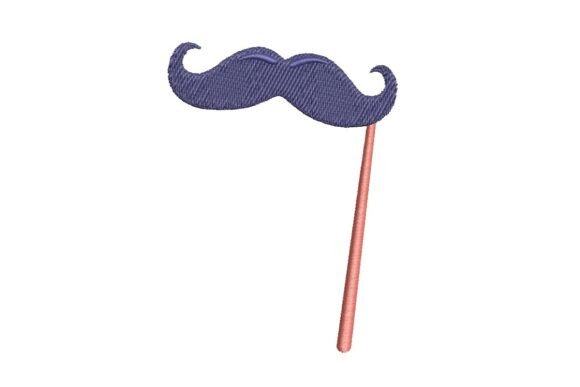 Stylized Moustache on a Stick Embroidery Design