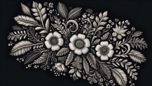 White Floral Embroidery Pattern – Charco Review